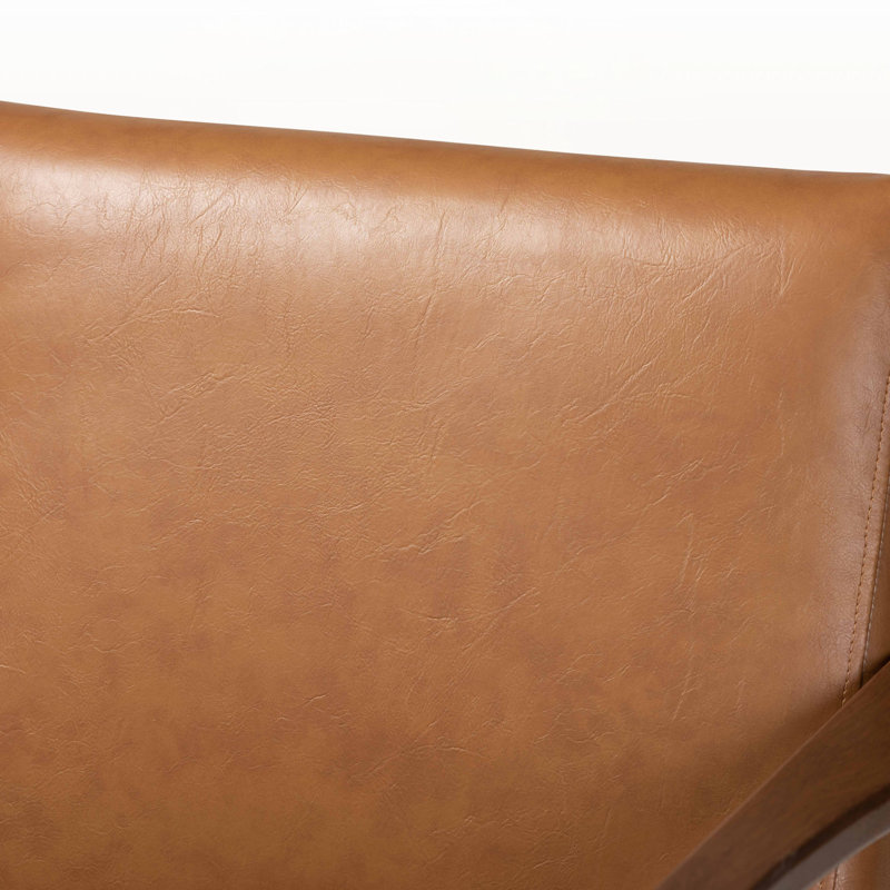 Méridienne en simili cuir brun clair et brun foncé Burnsdale, H 29,53 po x l 27,95 po x P 33,07 po, Tanné