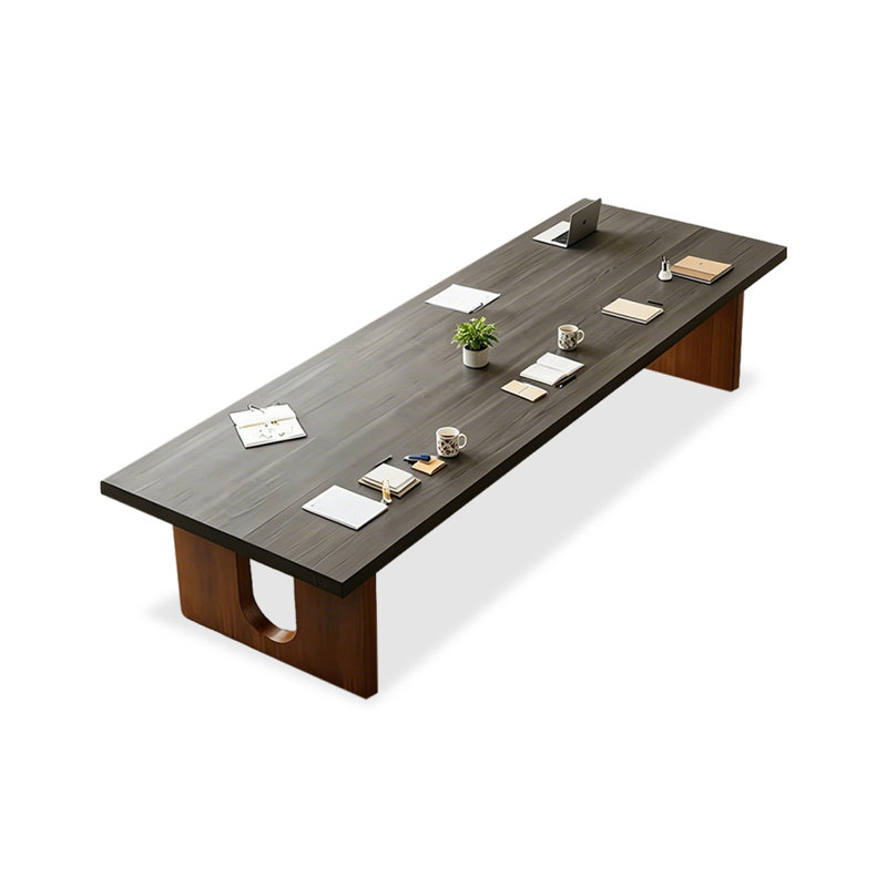 Bureau d'écriture rectangulaire gris en bois massif