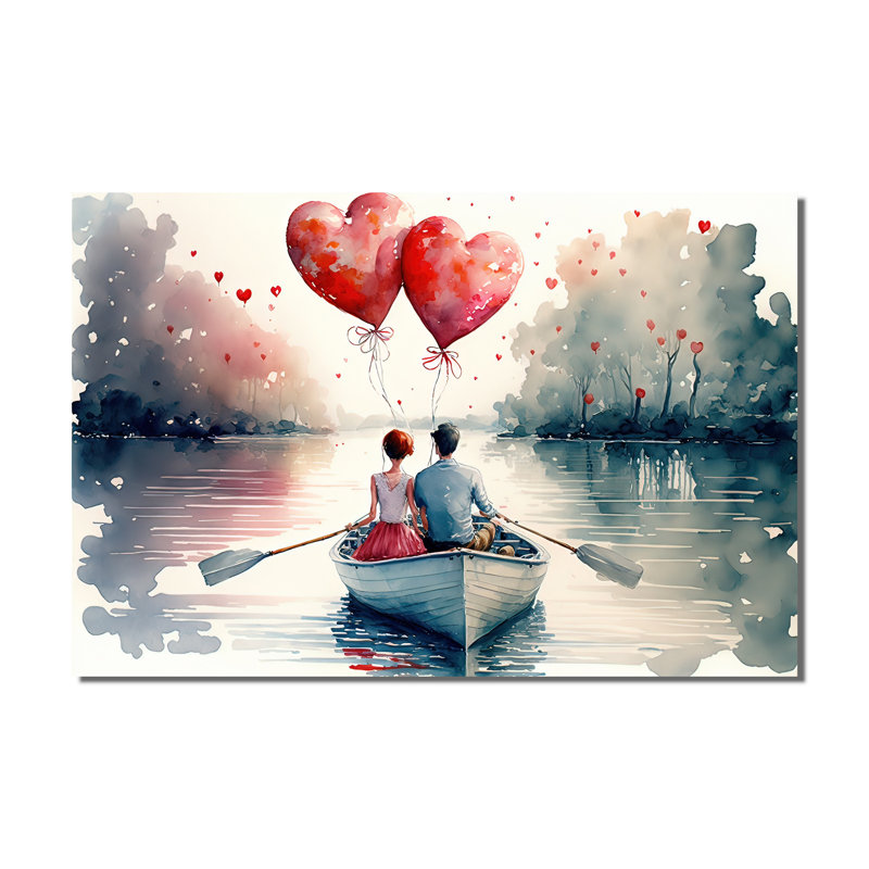 Couple d'amoureux qui passe du temps à l'extérieur III - Art mural sur toile traditionnel