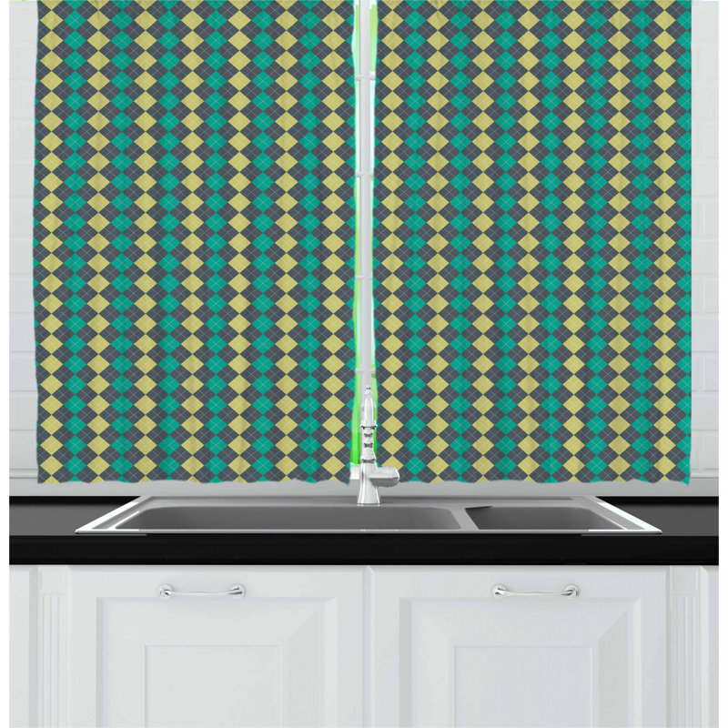 Argyle Tailored Kitchen Curtain