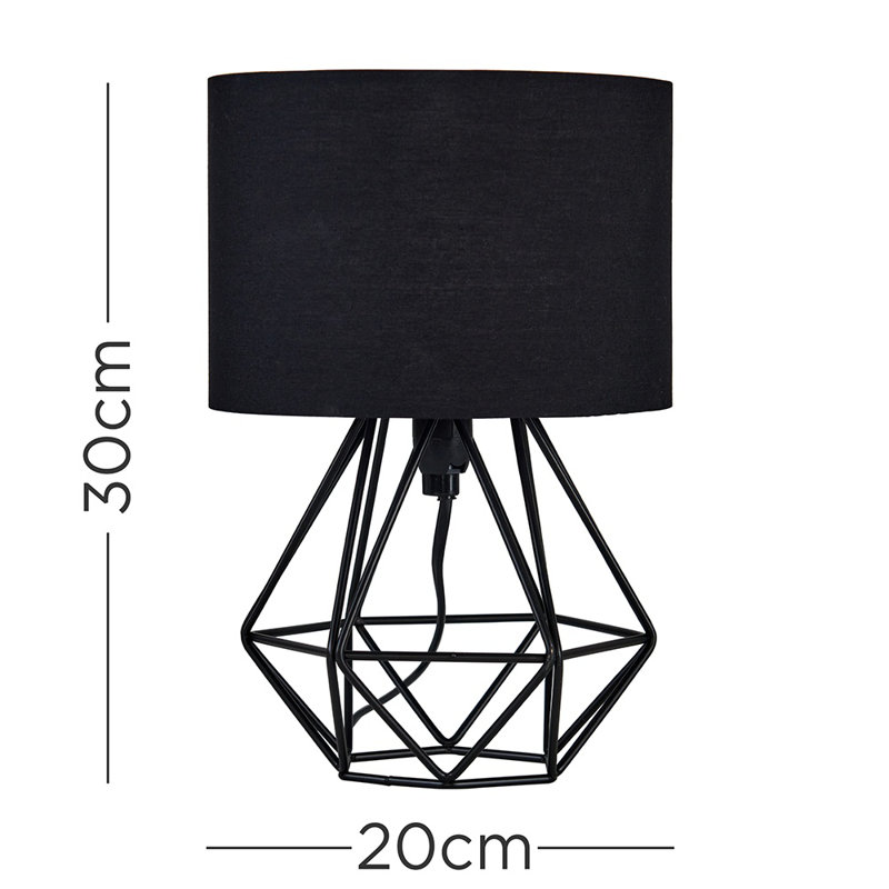 Bartelt Metal Table Lamp, Black, Black, No