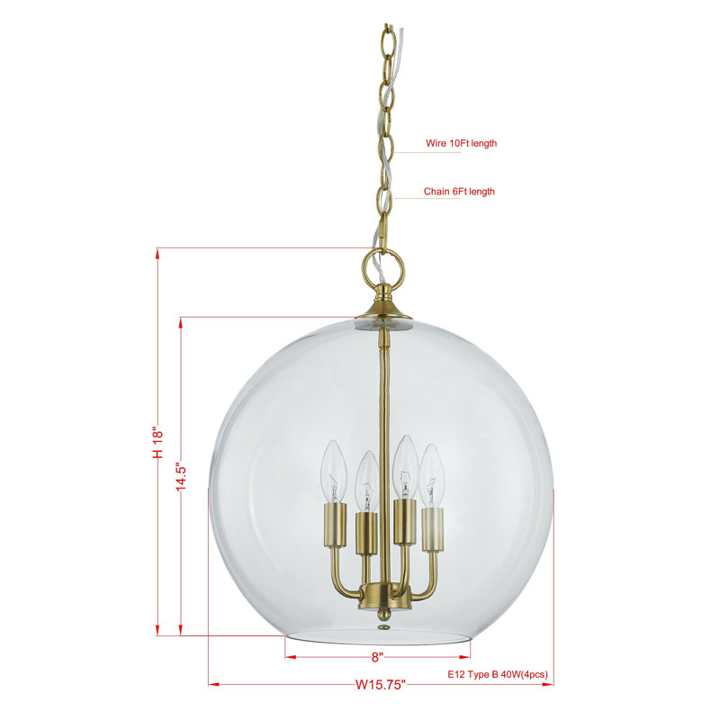 Luminaire suspendu Blaine, doré
