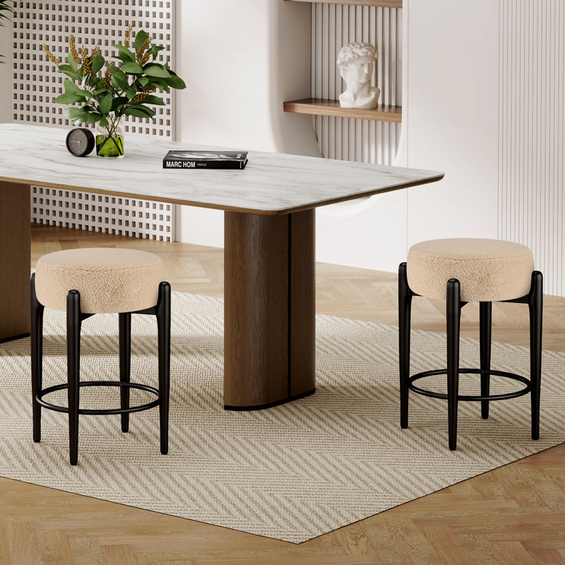 Ensemble de 2 chaises de salle à manger, chaise moderne moderne Mid-Century - tabourets de cuisine sans dossier 23,6 po, 2