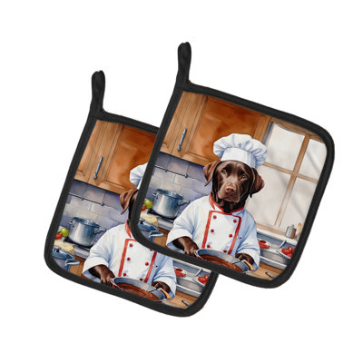Ensemble de poignées en polyester Caroline's Treasures The Dog Chef