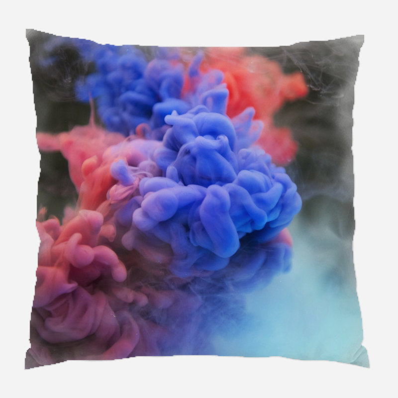 Coussin décoratif de couleur Glaucia, Microsuède, Intérieur