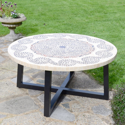 Bletsoe Garden Stone Mosaic Coffee Table