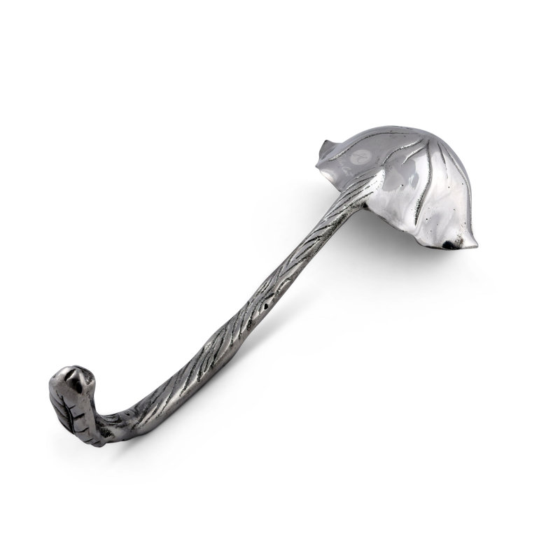 Magnolia Pattern Aluminum Punch Ladle with Curved Handle