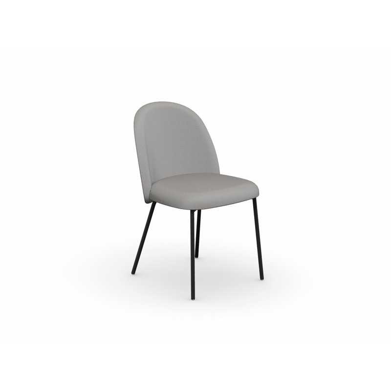 Chaise d'appoint rembourrée Tuka, Taupe, Noir mat