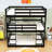 Wood Triple Bunk Bed With Two Built-In Ladders And Guardrails-1928512789
