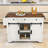 Elegant Farmhouse Kitchen Island with Built-in Power Supply and Drop Leaf Tabletop-1302797854
