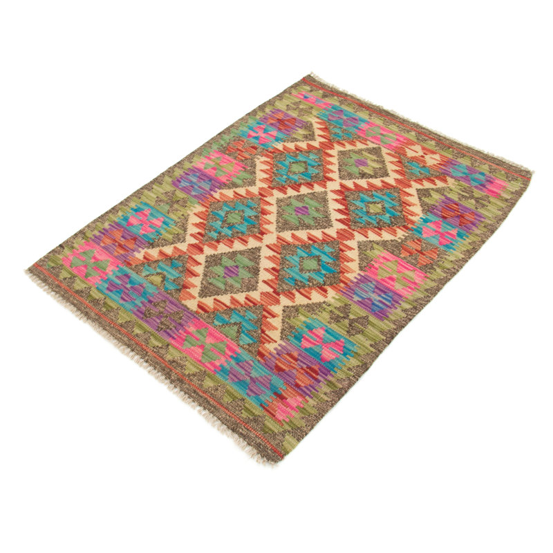 Geometric Wool Hand Woven 81cm X 115cm Area Rug