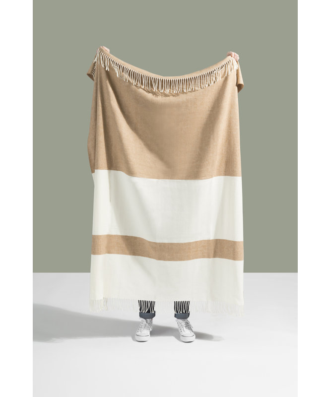 Jeté en mélange de coton Sydney, Caramel
