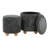 Nesting Ottoman Set with Removable Lids and Bun Feet