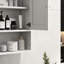 Rangement mural blanc pour salle de bain - Style avec placard à tablettes réglables, ensemble de tablettes