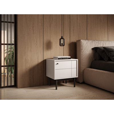 Japandi 54cm W Manufactured Wood Bedside Table