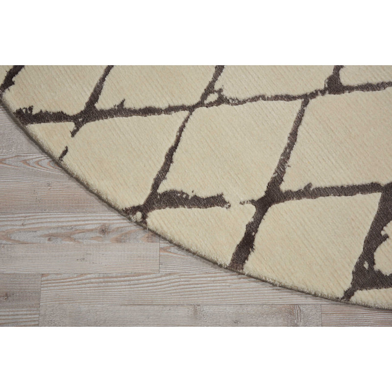 Tapis blanc moderne Cannes, Rond 8 pi