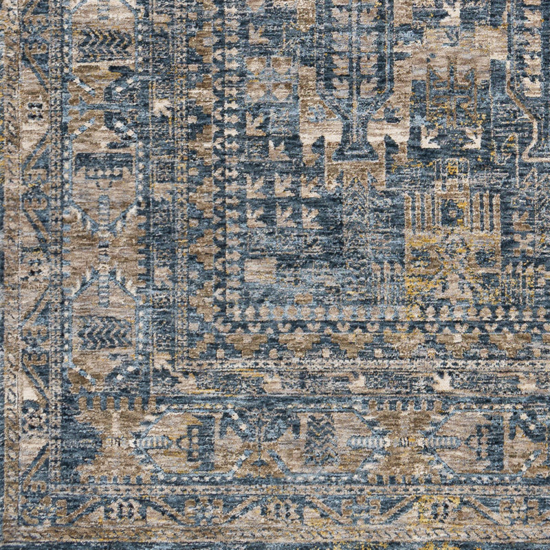 Tapis oriental bleu marine / brun Lessard, Rectangle 2 pi x 3 pi