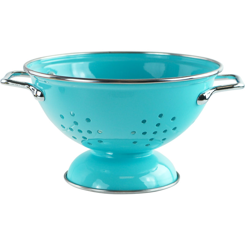 Prep & Savour Adame Steel Colander, Turquoise, 1 QT