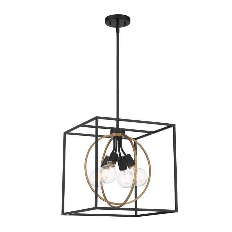 Luminaire suspendu carré à 4 lumières Sayonara