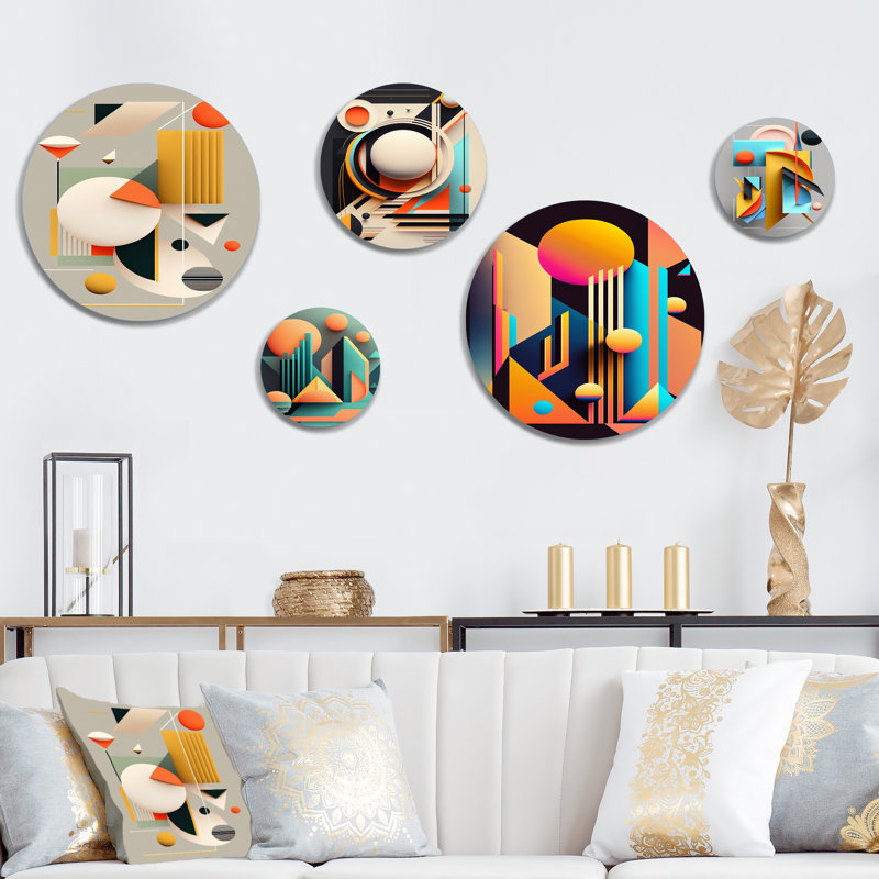 Minimal Bauhaus Dimensions III - Modern Geometric Metal Wall Décor
