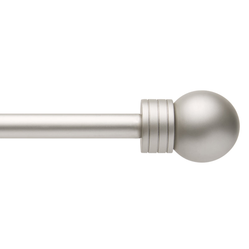 Ensemble de tringle à rideaux d'intérieur et fleuron Town & Country Country Basic , 36" - 72", Argent mat