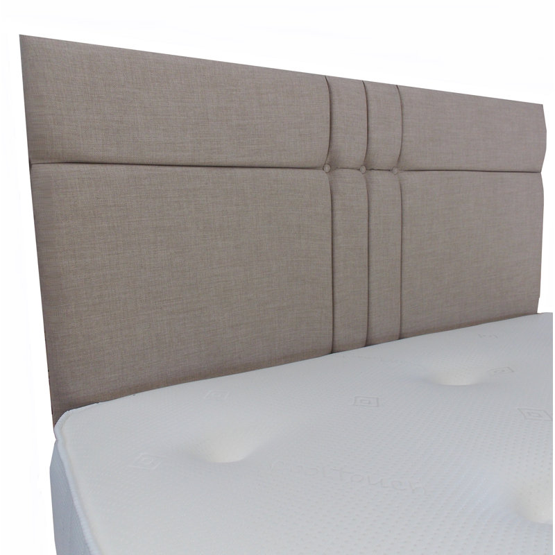 Finna Upholstered Linen Panel Headboard, Double (4'6), Cream