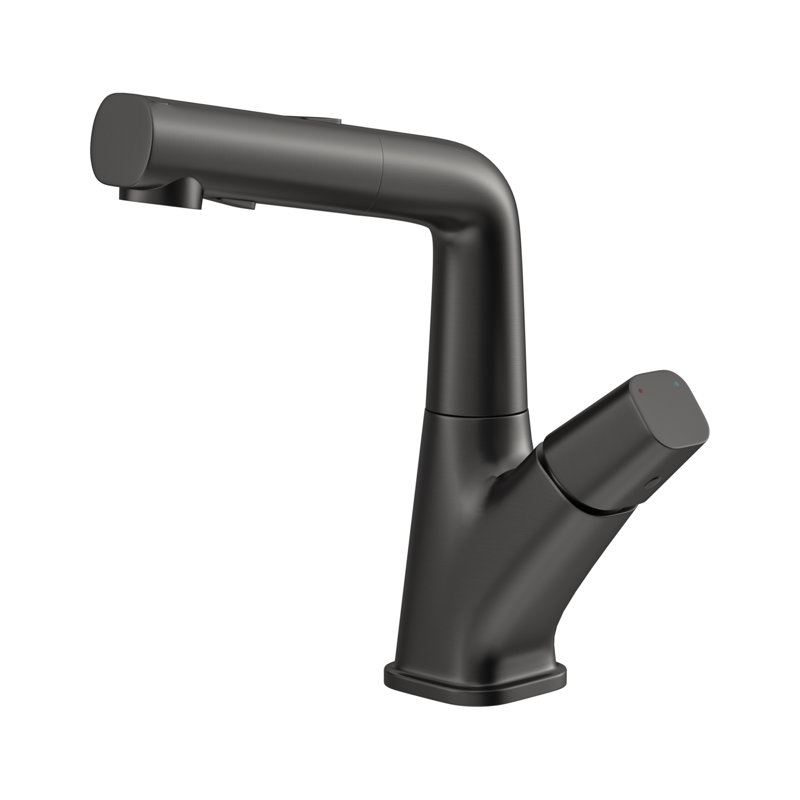 Stainless Steel Strechable Single-hole Bathroom Sink Faucet 3-Function Single Handle Free Lifting Bathroom Faucet 1.8 GPM