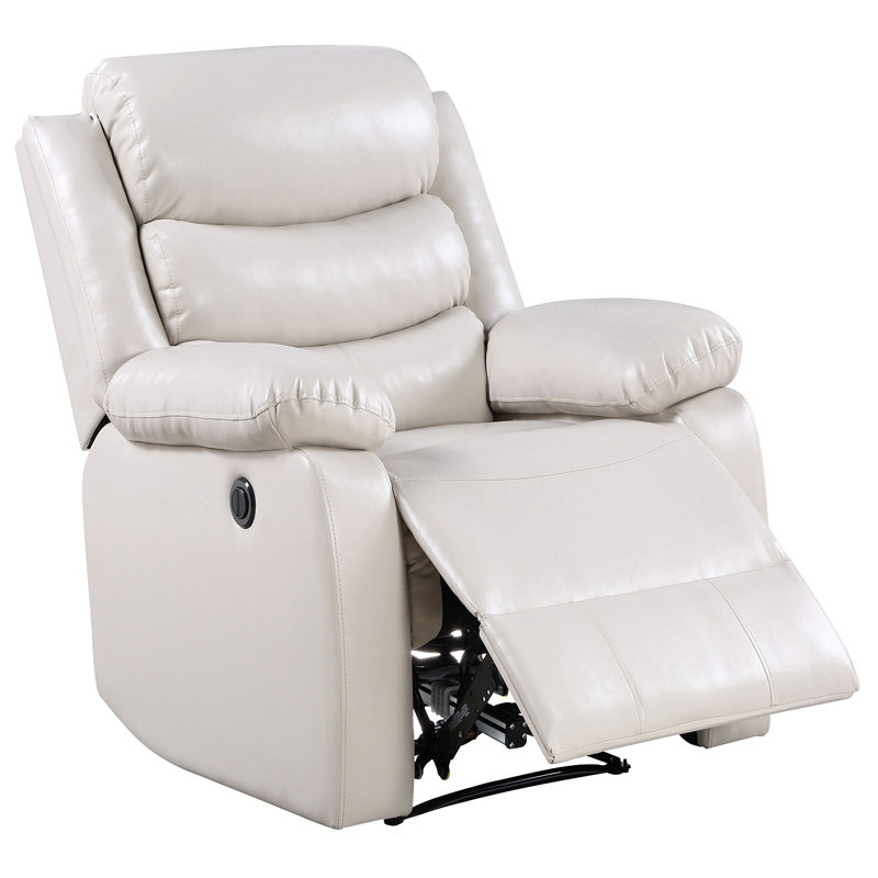 Fauteuil inclinable électrique beige avec accoudoirs coussinés, Beige