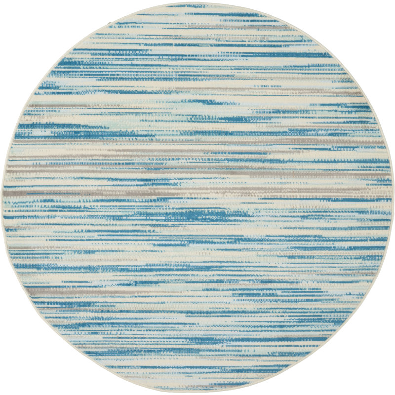 Striped Area Rug, Round 160cm