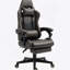 Fauteuil inclinable pivotant en cuir de polyuréthane avec dossier haut, support lombaire et hauteur réglable-1898978805