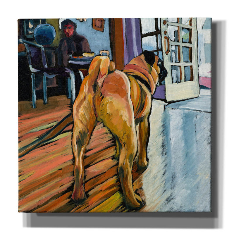 «A Pugs View» par Kathryn Wronski, art mural sur toile, H 12 po x l 12 po x P 0,75 po