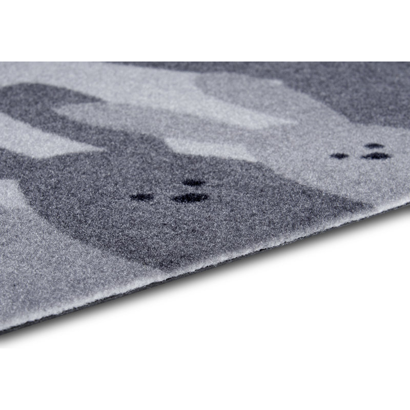 Bunny Family Doormat, Grey