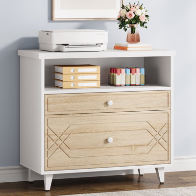 Marnella 32.68'' Wide 2 - Drawer File Cabinet with Shelf