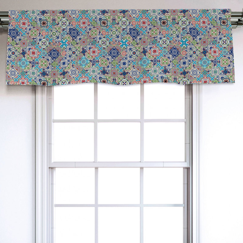 Sateen Patchwork Ruffled Window Valance