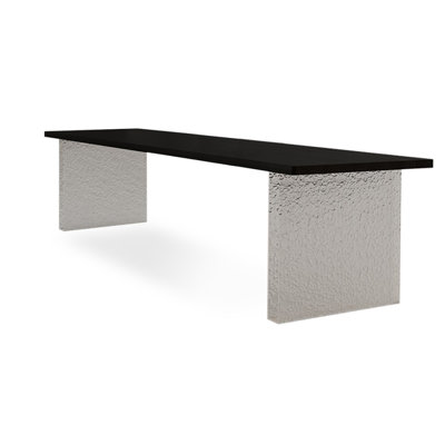 Black Rectangular Solid Wood + Acrylic desk