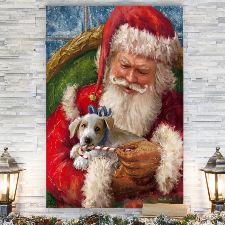 The Holiday Aisle® Santa's Sweet Treat On Canvas by Parvez Taj Print   Reviews Wayfair
