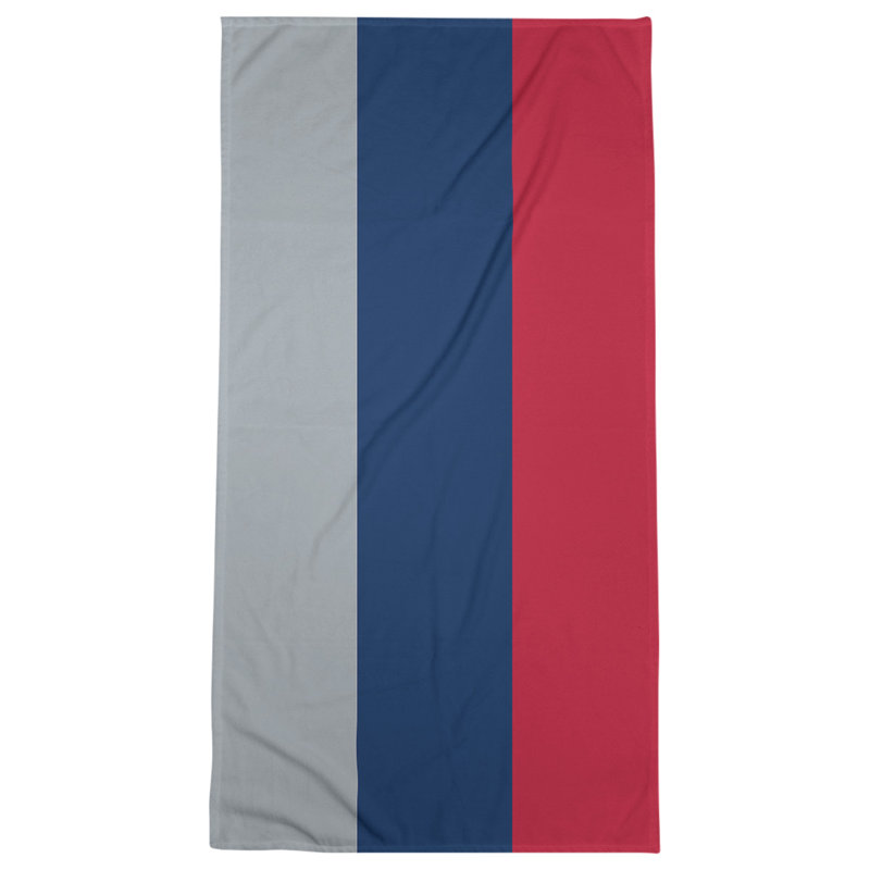 Columbus Lightweight Beach Towel, Flat Silver/Blue/Red, Microfiber
