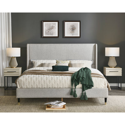 Rozitta Upholstered Wingback Bed