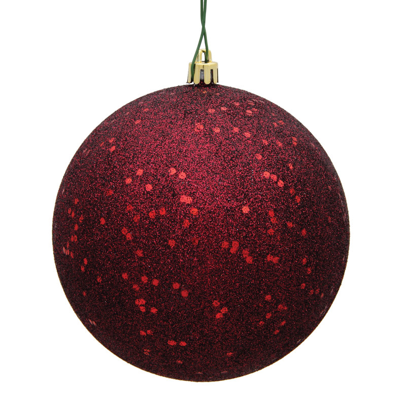 Décoration de boule décorative des Fêtes, 8", Paillettes bourgogne