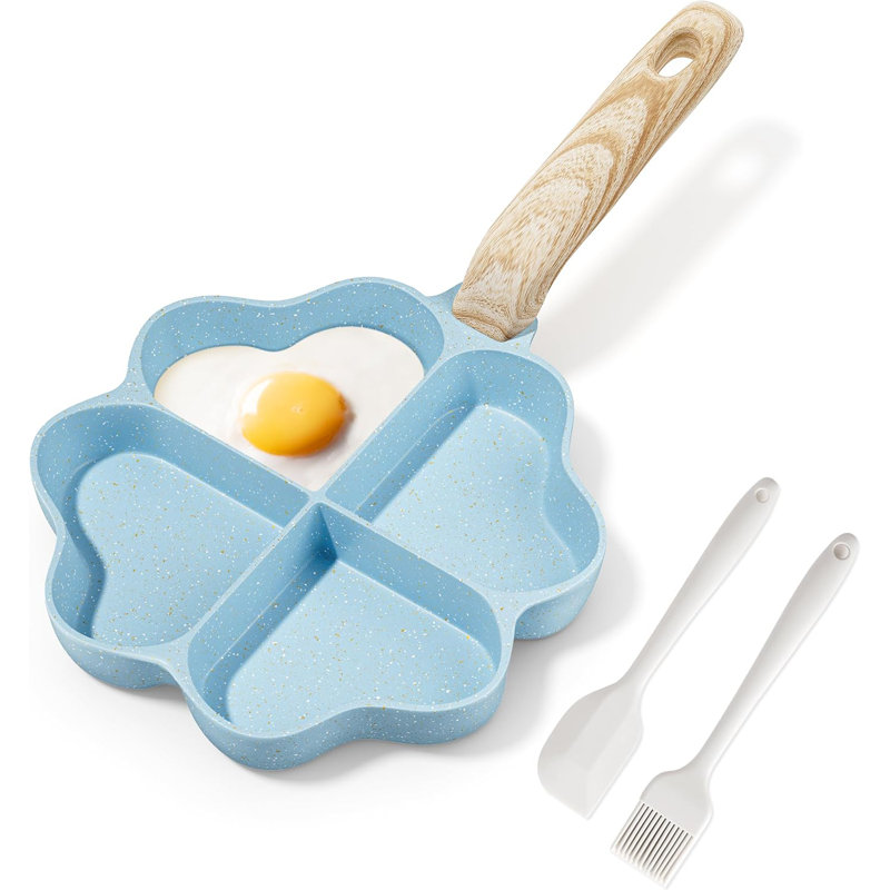 Poêle à omelette en granite antiadhésive 4 tasses Caannasweis, Bleu