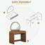 Table de coiffeuse avec miroir tactile et tiroir-500147574