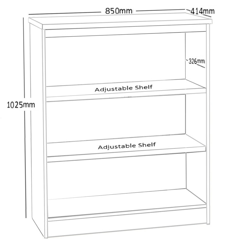 Brenay 103cm H x 85cm W Standard Bookcase, Grey Nebraska