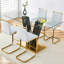 Ensemble de table et chaises, pieds en verre trempé transparent, pieds en polyuréthane et pieds de la chaise-1377680920-1377680921