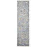 Ambrose Hand Knotted Oriental Area Rug in Blue; Washed Denim