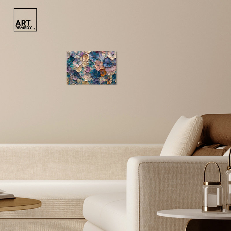 Art mural coloré Jewel Flowers par Art Remedy, Toile tendue, H 10 po x l 15 po