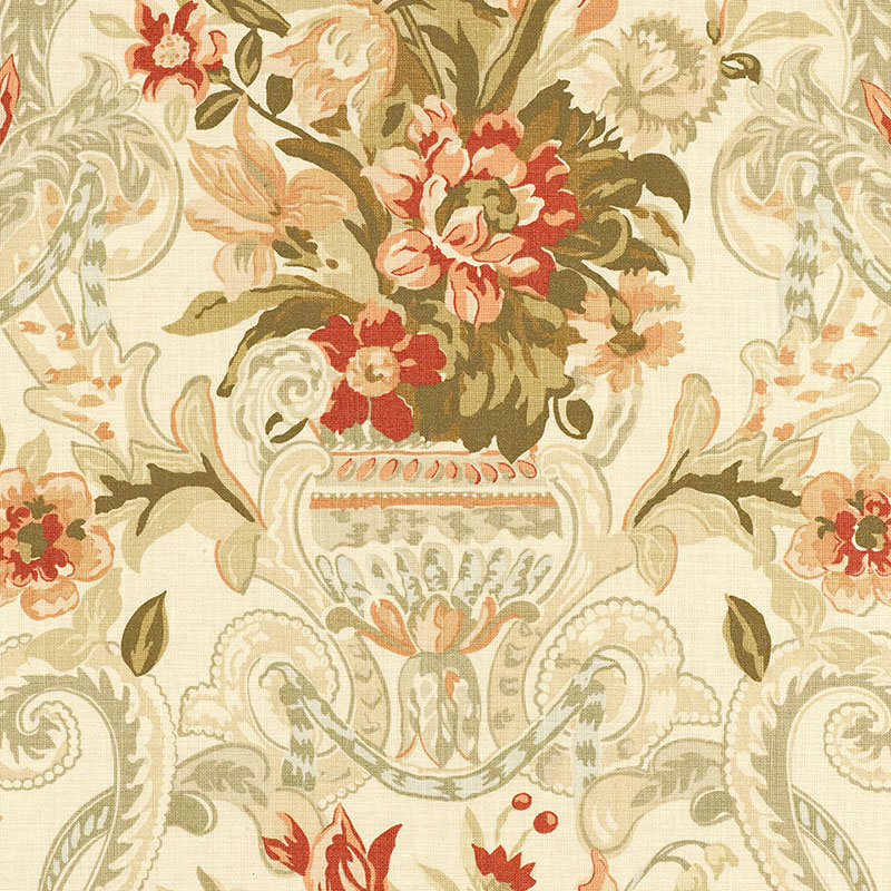 Tissu vase Aylesbury, Corail