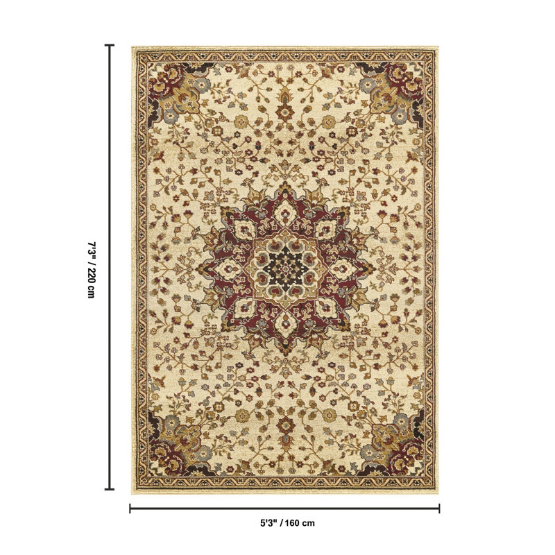 Elvia WF_VIN5014 Cream 5'3" x 7'3", 5'3"x7'3"
