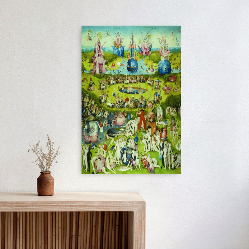 Full Central Panel From The Garden Of Earthly Delights Classic Surreal Wildlife Wall Art Print by Hieronymus Bosch - Wrapped Canvas Print