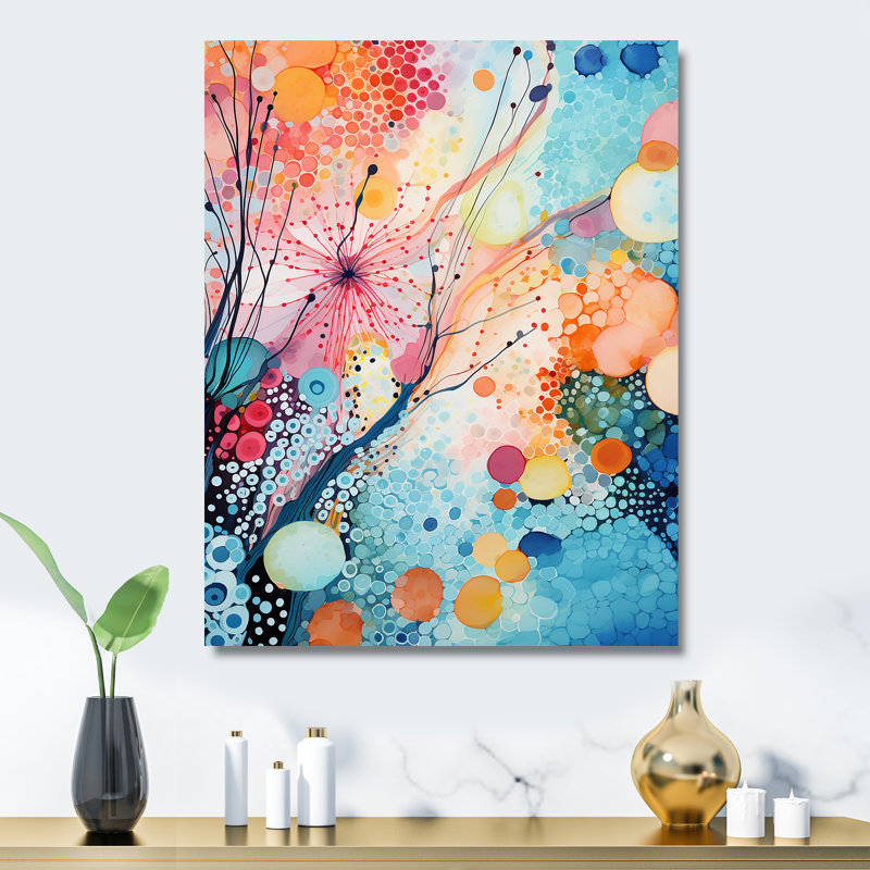 «Colorful Ink River Microscopic Fantasia 2 - Abstract Shapes», art mural en métal, H 20 po x l 12 po x P 1 po