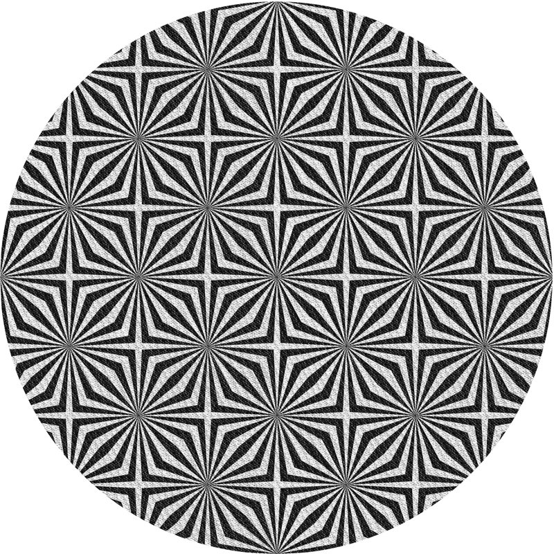 Tapis de zone d’olive à motifs, Rond 8 pi